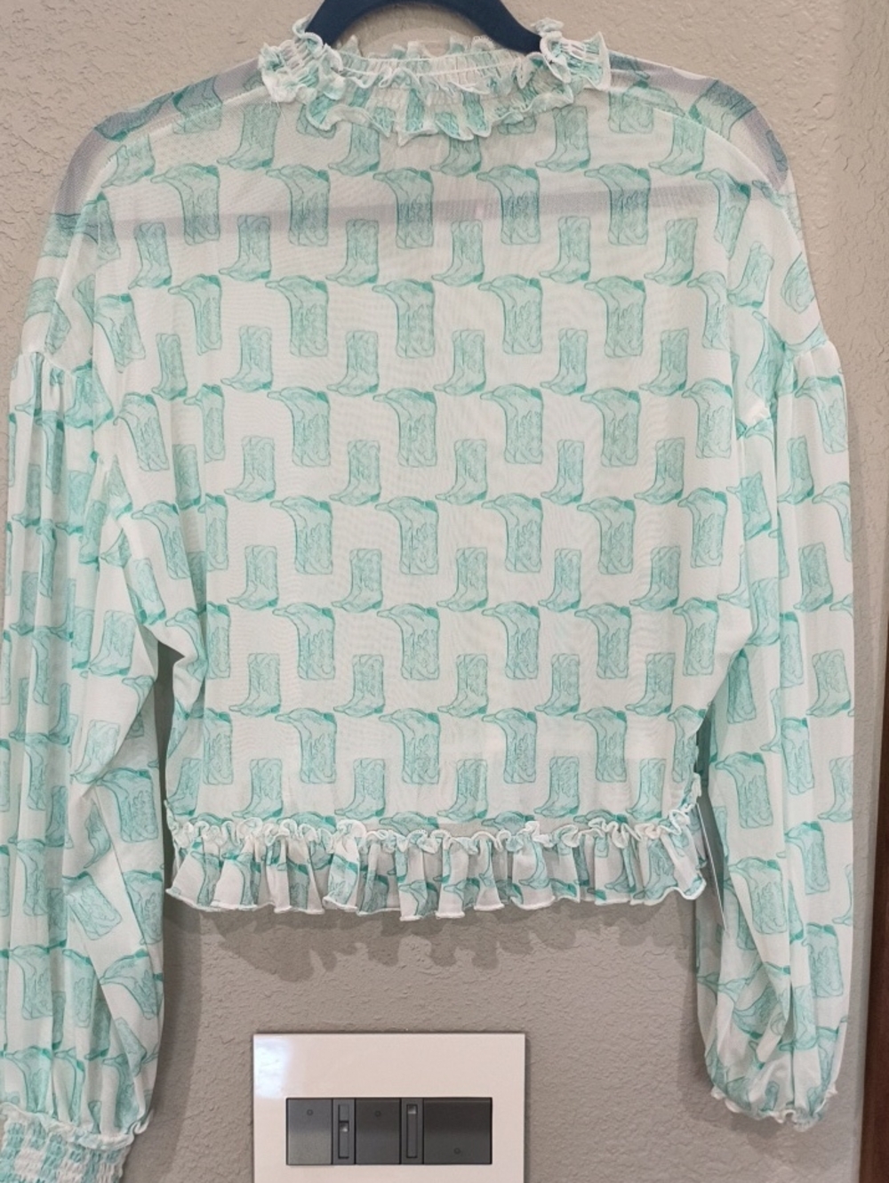 New Mesh Mint Green Cowboy Top